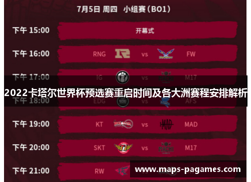 2022卡塔尔世界杯预选赛重启时间及各大洲赛程安排解析